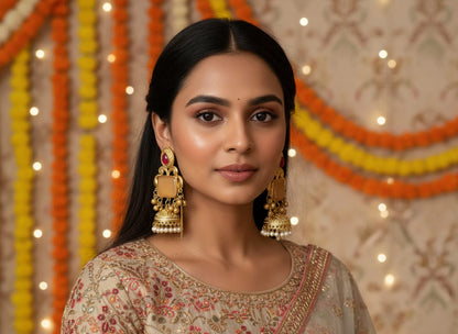 Royal Noor Jhumki Chandbali Earrings