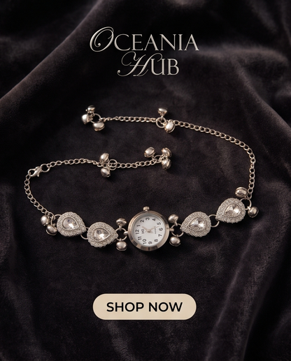 OCEANIA HUB-Kashmiri Crystal Heart Bracelet Watch