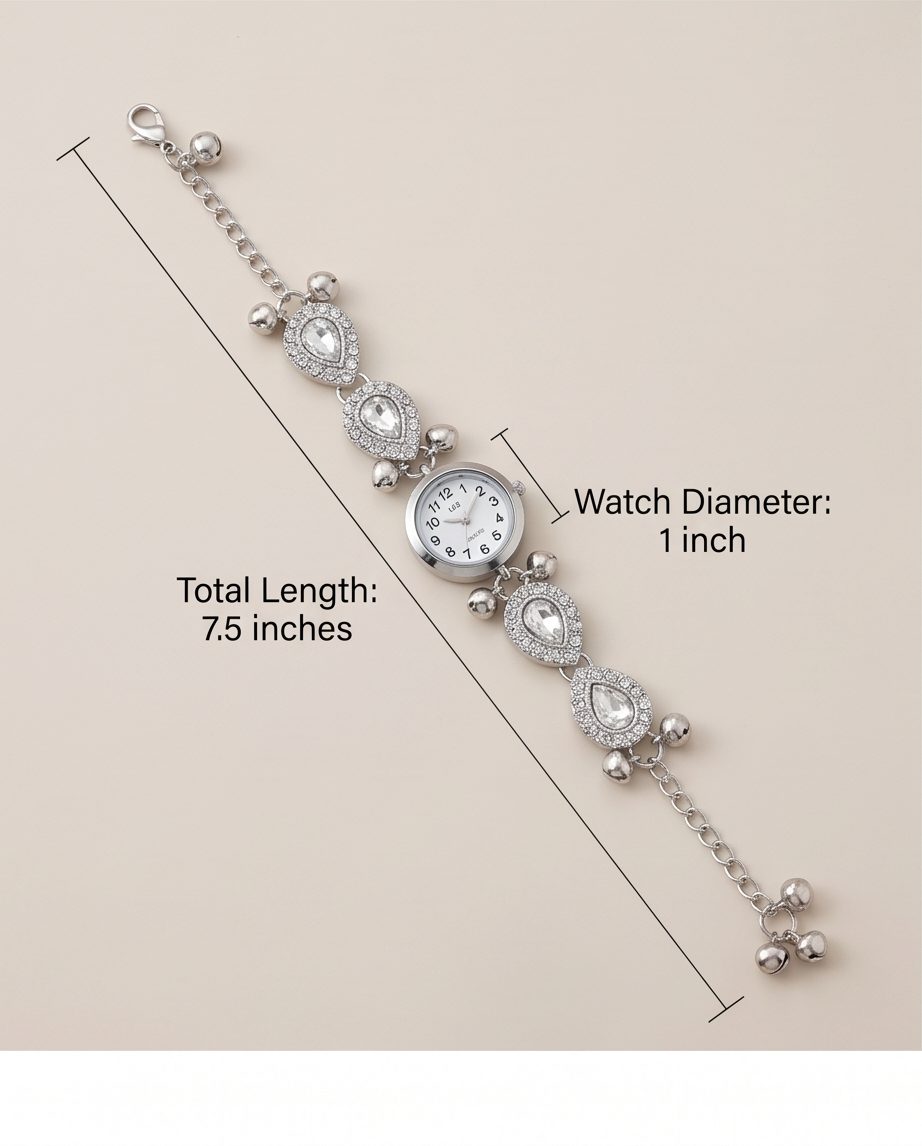 OCEANIA HUB-Kashmiri Crystal Heart Bracelet Watch