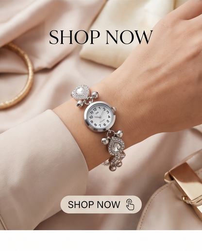 OCEANIA HUB-Kashmiri Crystal Heart Bracelet Watch