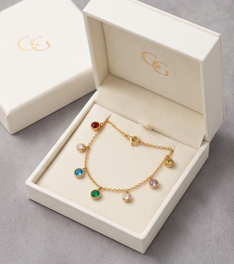 Aurora Multicolor Crystal Station Necklace