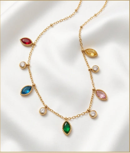 Celestial Marquise CZ Charm Necklace