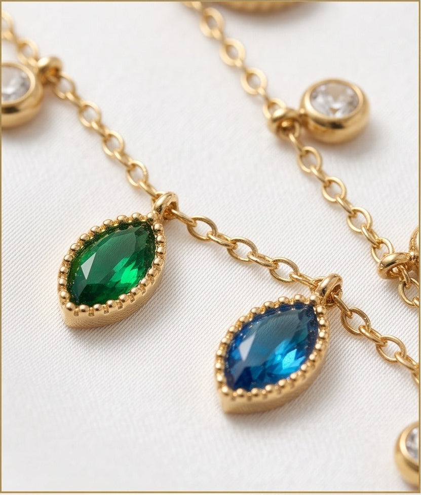 Celestial Marquise CZ Charm Necklace