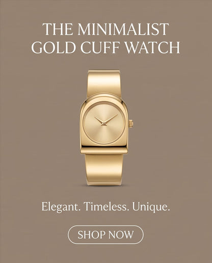 Oceania Hub Women Gold-Tone Bracelet Cuff Watch with Champagne Dial