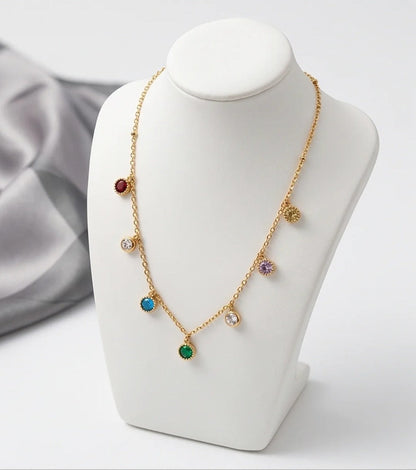 Aurora Multicolor Crystal Station Necklace